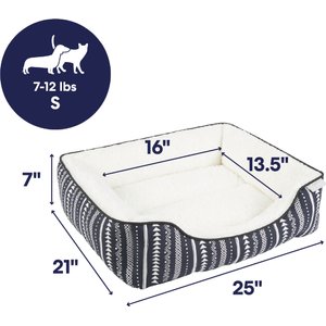 Frisco Sherpa Bolster Cat & Dog Bed, Southwest Stripe, Small