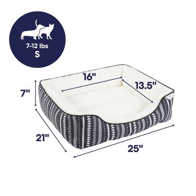 Show full view: Frisco Sherpa Bolster Cat & Dog Bed, Southwest Stripe, Small slide 2 of 10