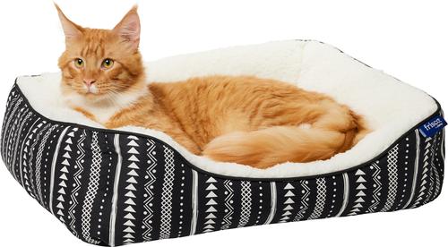 Show full view: Frisco Sherpa Bolster Cat & Dog Bed, Southwest Stripe, Small slide 3 of 10