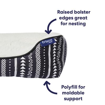 Show full view: Frisco Sherpa Bolster Cat & Dog Bed, Southwest Stripe, X-Small slide 6 of 11