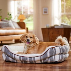 Frisco Farmhouse Double Bolster Dog & Cat Cuddler, Medium