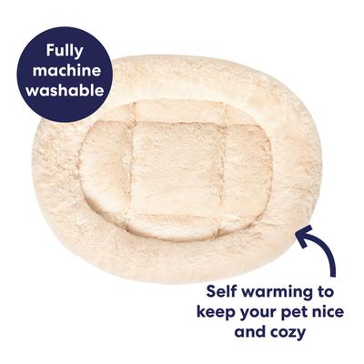 Show full view: Frisco Self-Warming Bolster Kitten Bed, Cream slide 5 of 8