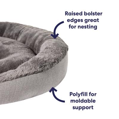 Show full view: Frisco Herringbone Hi-Low Cuddler Dog & Cat Bed, Grey, Small slide 5 of 10