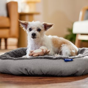 Frisco Herringbone Hi-Low Cuddler Dog & Cat Bed, Grey, Small