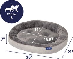 Frisco Herringbone Hi-Low Cuddler Dog & Cat Bed, Grey, Small slide 2 of 9