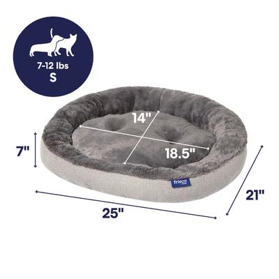 Show full view: Frisco Herringbone Hi-Low Cuddler Dog & Cat Bed, Grey, Small slide 2 of 10