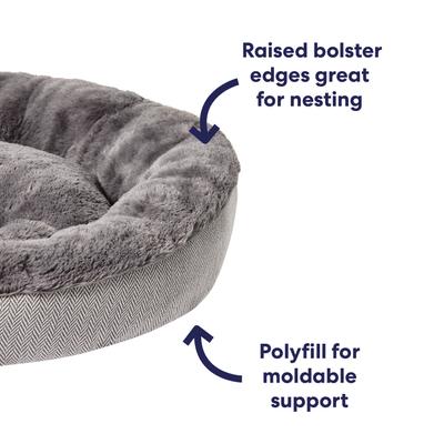 Show full view: Frisco Herringbone Hi-Low Cuddler Dog & Cat Bed, Grey, X-Small slide 5 of 10