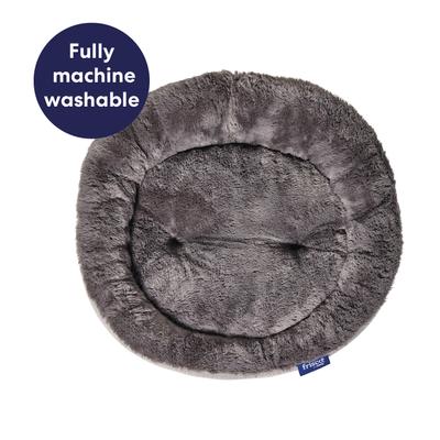 Show full view: Frisco Herringbone Hi-Low Cuddler Dog & Cat Bed, Grey, X-Small slide 6 of 10