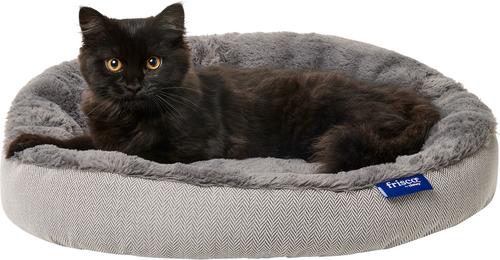Show full view: Frisco Herringbone Hi-Low Cuddler Dog & Cat Bed, Grey, X-Small slide 3 of 10