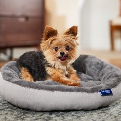 Frisco Herringbone Hi-Low Cuddler Dog & Cat Bed, Grey, X-Small