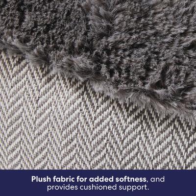 Show full view: Frisco Herringbone Cuffed Cuddler Dog & Cat Bed, Grey, Small slide 4 of 10