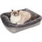 Show in main carousel: Frisco Herringbone Cuffed Cuddler Dog & Cat Bed, Grey, Small slide 3 of 10