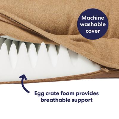 Show full view: Frisco Faux Felt Orthopedic Sofa Dog & Cat Bed with Removable Cover, Tan, XX-Large slide 5 of 8