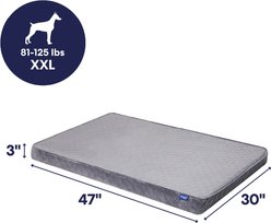 Frisco Quilted Orthopedic Pillow Lounger Cat & Dog Bed with Removable Cover, Gray, XX-Large slide 2 of 8