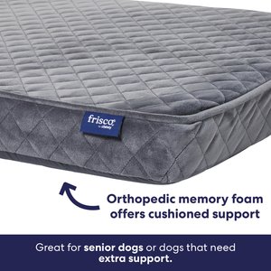 Frisco Quilted Orthopedic Pillow Lounger Cat & Dog Bed with Removable Cover, Gray, Large