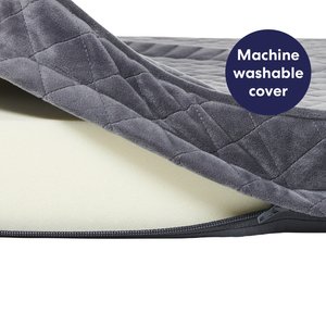 Frisco Quilted Orthopedic Pillow Lounger Cat & Dog Bed with Removable Cover, Gray, Large
