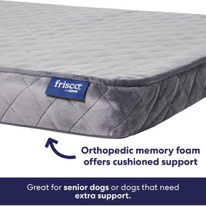 Frisco Quilted Orthopedic Pillow Lounger Cat & Dog Bed with Removable Cover, Gray, Medium