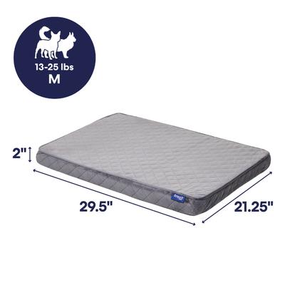 Show full view: Frisco Quilted Orthopedic Pillow Lounger Cat & Dog Bed with Removable Cover, Gray, Medium slide 2 of 10