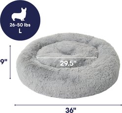 Frisco Long Faux Fur Donut Cat & Dog Bed, Smoky Gray, Large slide 2 of 8