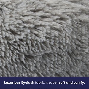 Frisco Long Faux Fur Donut Cat & Dog Bed, Smoky Gray, Small