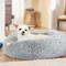 Show in main carousel: Frisco Long Faux Fur Donut Cat & Dog Bed, Smoky Gray, Small slide 1 of 10