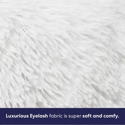 Show full view: Frisco Long Faux Fur Donut Cat & Dog Bed, Silver, Large slide 3 of 9