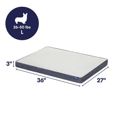 Show full view: Frisco Cooling Orthopedic Pillow Dog Bed with Removable Cover, Gray, Large slide 2 of 9