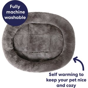 Frisco Self-Warming Bolster Kitten Bed, Gray