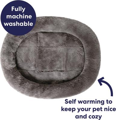 Show full view: Frisco Self-Warming Bolster Kitten Bed, Gray slide 5 of 8