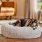 Show in main carousel: Frisco Long Faux Fur Donut Cat & Dog Bed, Silver, Small slide 1 of 10