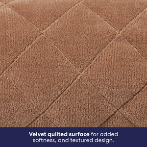 Frisco Velvet Quilted Bolster Cat & Dog Bed, Beige, Medium