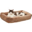 Show in main carousel: Frisco Velvet Quilted Bolster Cat & Dog Bed, Beige, Medium slide 3 of 9