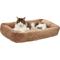 Show in main carousel: Frisco Velvet Quilted Bolster Cat & Dog Bed, Beige, Medium slide 3 of 9