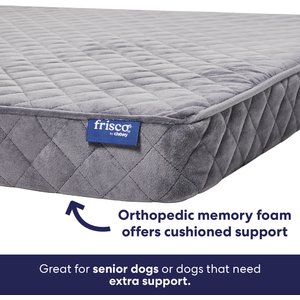 Frisco Quilted Orthopedic Pillow Lounger Cat & Dog Bed with Removable Cover, Gray, X-Large