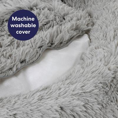 Show full view: Frisco Long Faux Fur Donut Cat & Dog Bed, Smoky Gray, Large slide 5 of 9