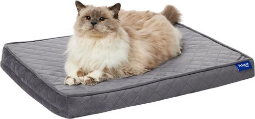Show full view: Frisco Quilted Orthopedic Pillow Lounger Cat & Dog Bed with Removable Cover, Gray, Small slide 3 of 10