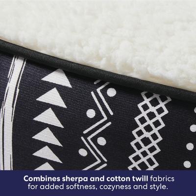 Show full view: Frisco Sherpa Bolster Cat & Dog Bed, Southwest Stripe, Large slide 3 of 9