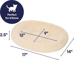 Frisco Self-Warming Bolster Kitten Bed, Cream slide 2 of 7
