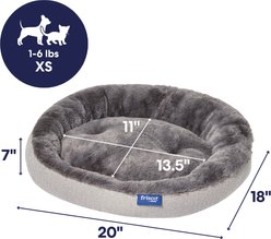 Frisco Herringbone Hi-Low Cuddler Dog & Cat Bed, Grey, X-Small slide 2 of 9