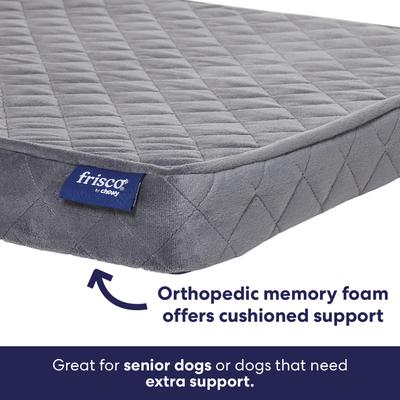 Show full view: Frisco Quilted Orthopedic Pillow Lounger Cat & Dog Bed with Removable Cover, Gray, Small slide 5 of 10