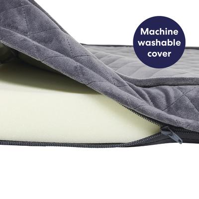 Show full view: Frisco Quilted Orthopedic Pillow Lounger Cat & Dog Bed with Removable Cover, Gray, Small slide 6 of 10