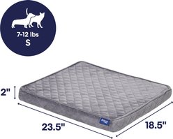 Frisco Quilted Orthopedic Pillow Lounger Cat & Dog Bed with Removable Cover, Gray, Small slide 2 of 9