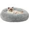 Show in main carousel: Frisco Long Faux Fur Donut Cat & Dog Bed, Smoky Gray, Small slide 3 of 10