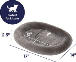 Frisco Self-Warming Bolster Kitten Bed, Gray slide 2 of 7