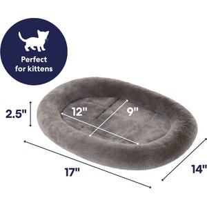 Frisco Self-Warming Bolster Kitten Bed, Gray