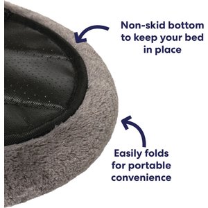 Frisco Self-Warming Bolster Kitten Bed, Gray