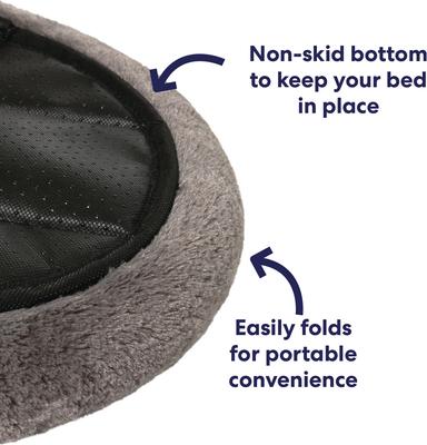 Show full view: Frisco Self-Warming Bolster Kitten Bed, Gray slide 4 of 8