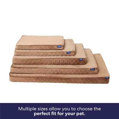 Show full view: Frisco Quilted Orthopedic Pillow Lounger Cat & Dog Bed with Removable Cover, Beige, Small slide 7 of 10