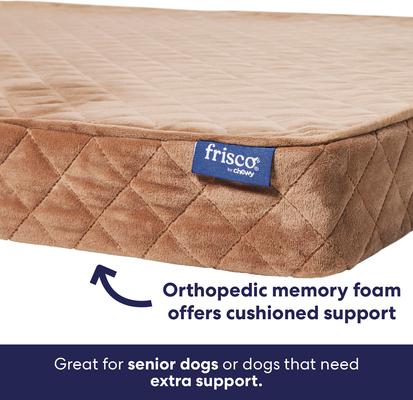 Show full view: Frisco Quilted Orthopedic Pillow Lounger Cat & Dog Bed with Removable Cover, Beige, X-Large slide 4 of 9