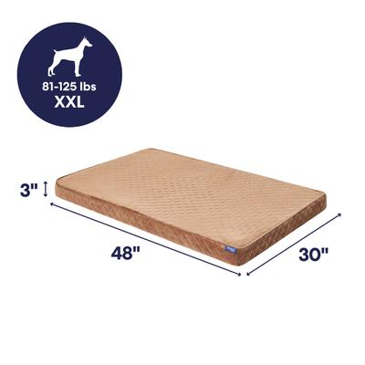 Show full view: Frisco Quilted Orthopedic Pillow Lounger Cat & Dog Bed with Removable Cover, Beige, XX-Large slide 2 of 9